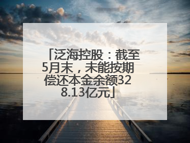 泛海控股：截至5月末，未能按期偿还本金余额328.13亿元