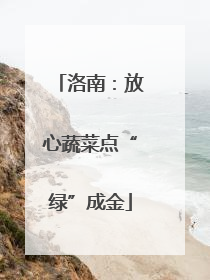 洛南：放心蔬菜点“绿”成金