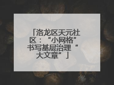 洛龙区天元社区：“小网格”书写基层治理“大文章”