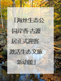 海丝生态公园岸香·古渡居正式迎客 激活生态文旅新动能
