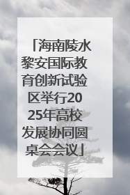 海南陵水黎安国际教育创新试验区举行2025年高校发展协同圆桌会会议