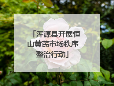 浑源县开展恒山黄芪市场秩序整治行动