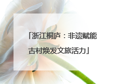 浙江桐庐：非遗赋能古村焕发文旅活力