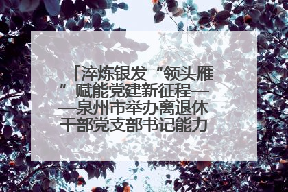 淬炼银发“领头雁”赋能党建新征程——泉州市举办离退休干部党支部书记能力建设专题培训