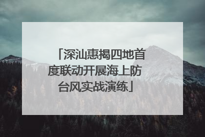 深汕惠揭四地首度联动开展海上防台风实战演练