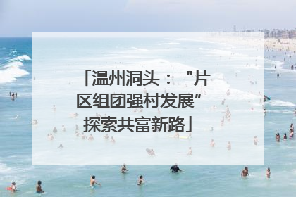 温州洞头：“片区组团强村发展”探索共富新路