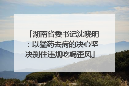 湖南省委书记沈晓明：以猛药去疴的决心坚决刹住违规吃喝歪风