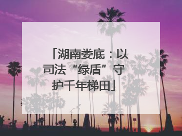 湖南娄底：以司法“绿盾”守护千年梯田