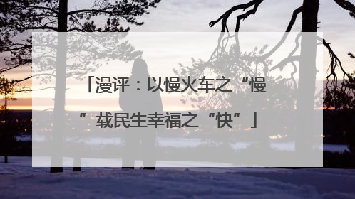 漫评：以慢火车之“慢”载民生幸福之“快”