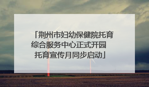荆州市妇幼保健院托育综合服务中心正式开园 托育宣传月同步启动