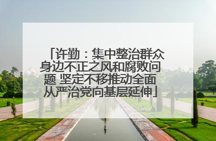许勤：集中整治群众身边不正之风和腐败问题 坚定不移推动全面从严治党向基层延伸