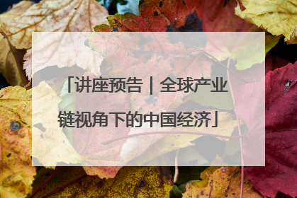 讲座预告｜全球产业链视角下的中国经济