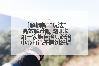 解锁新“玩法” 高效解难题 湖北长阳土家族自治县综治中心打造矛盾纠纷调处“终点站”