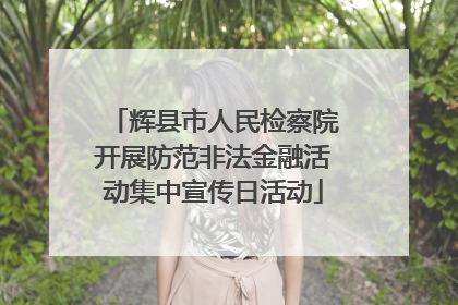 辉县市人民检察院开展防范非法金融活动集中宣传日活动