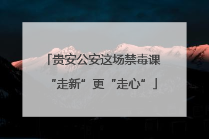 贵安公安这场禁毒课“走新”更“走心”