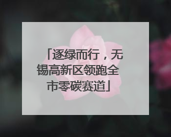 逐绿而行，无锡高新区领跑全市零碳赛道