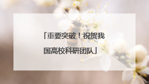 重要突破！祝贺我国高校科研团队
