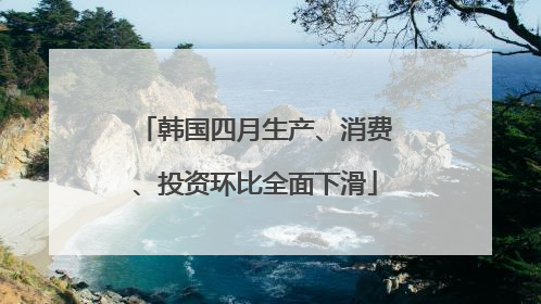 韩国四月生产、消费、投资环比全面下滑