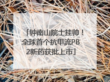钟南山院士挂帅！全球首个抗甲流PB2新药获批上市