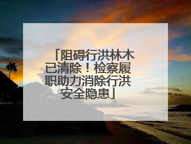 阻碍行洪林木已清除！检察履职助力消除行洪安全隐患