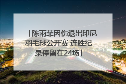 陈雨菲因伤退出印尼羽毛球公开赛 连胜纪录停留在24场