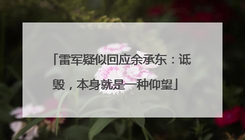 雷军疑似回应余承东：诋毁，本身就是一种仰望
