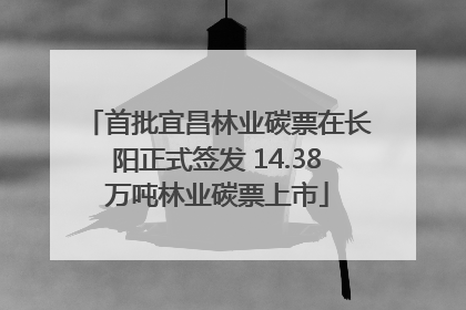 首批宜昌林业碳票在长阳正式签发 14.38万吨林业碳票上市