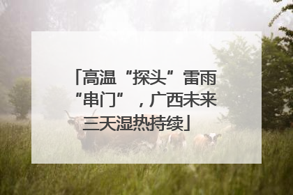 高温“探头”雷雨“串门”，广西未来三天湿热持续