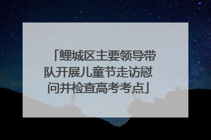 鲤城区主要领导带队开展儿童节走访慰问并检查高考考点