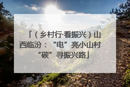 （乡村行·看振兴）山西临汾：“电”亮小山村 “碳”寻振兴路