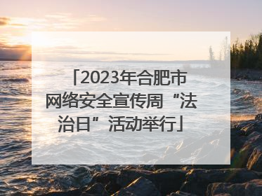 2023年合肥市网络安全宣传周“法治日”活动举行