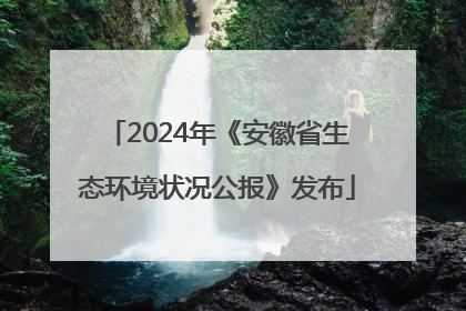 2024年《安徽省生态环境状况公报》发布