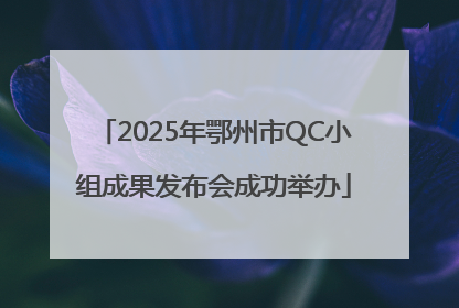 2025年鄂州市QC小组成果发布会成功举办