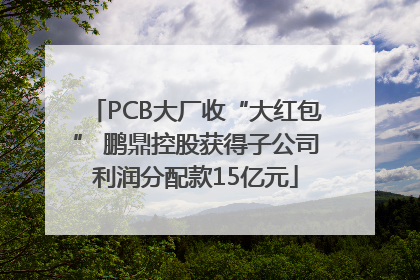 PCB大厂收“大红包” 鹏鼎控股获得子公司利润分配款15亿元