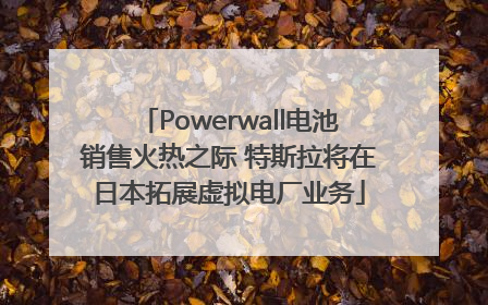 Powerwall电池销售火热之际 特斯拉将在日本拓展虚拟电厂业务