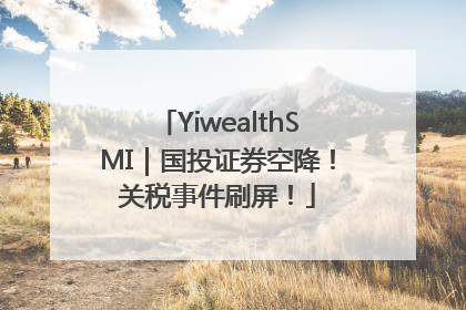YiwealthSMI｜国投证券空降！关税事件刷屏！